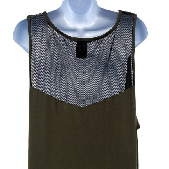Bebe Workout Athletic Tank Top Mesh Back Plus Size Hunter Green 3X Y2K Logo - Picture 6 of 9